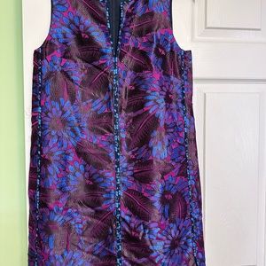J. Crew  flower multi color embroidered all over dress. Has zipper back.